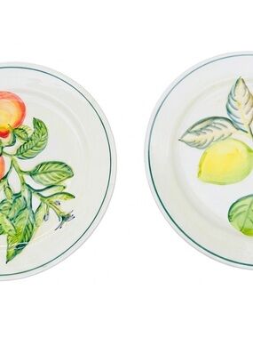 Royal Norfolk Hand-Painted Fruit Plates Set of 2 Vintage